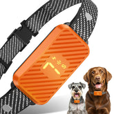 KJKZO bark collar on a dog's neck demonstrates adjustable fit for small to large dogs