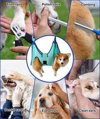 Kkiimatt grooming hammock wide-straps highlighting escape prevention.