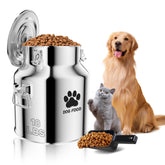 Kluronyo metal dog food container with airtight lid seals freshness for pet meals