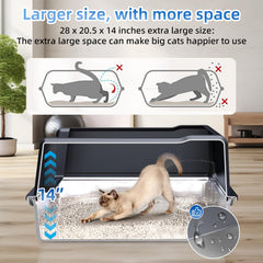 KMNSUN XXXL litter box large space supports multi-cat households