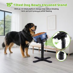 KMXASP elevated dog bowl stand height adjustable for growing dogs