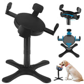 KMXASP elevated dog bowl stand with 15-degree tilt promotes comfortable feeding posture.