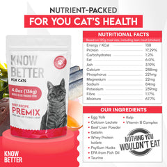 Know Better Pet Food premix trial-size 4.8oz bowl enables quick prep.
