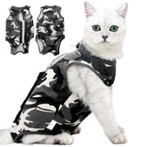 Kodervo cat recovery suit closeup showing breathable cotton texture for comfy recovery.
