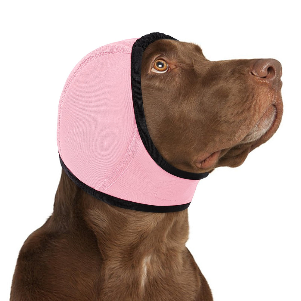 KOESON dog calming hoodie pink front view shows soothing design for noise relief