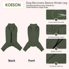KOESON recovery sleeve zipper closure enables easy on/off for pets