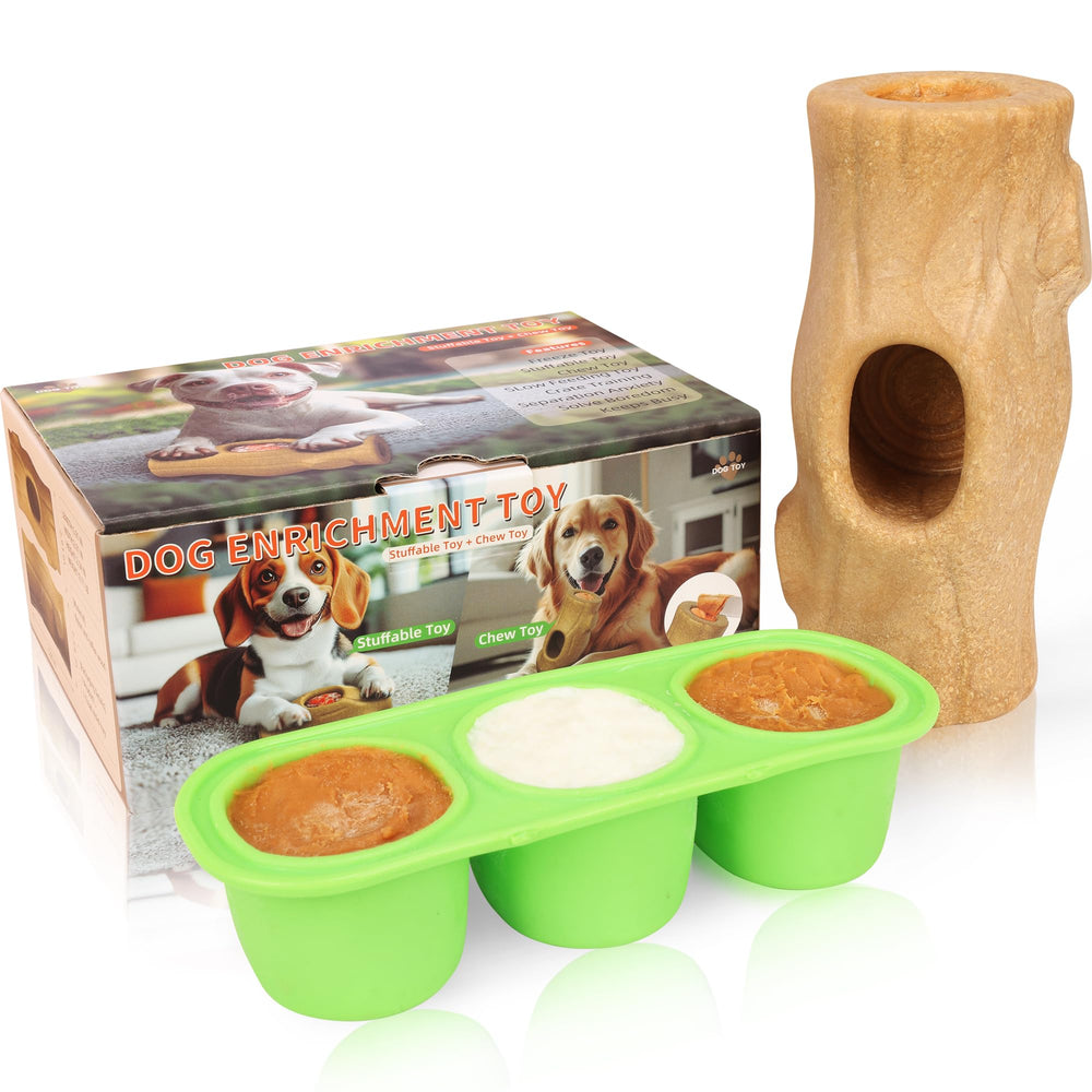 Kogven indestructible dog toy with tree-stump design for tough chewers indoors.