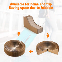 Koimsec round cat scratcher bed showing 20 inch diameter ideal for large cats