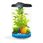Koller AquaView 3-Gallon 360 Aquarium with multicolor LED lighting option for vibrant viewing