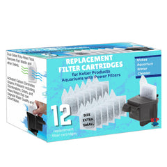 Koller Products XS filter cartridges close-up pack ready for easy replacement.