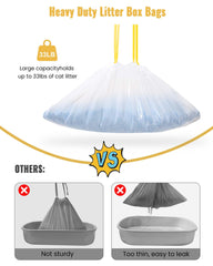 KONE cat litter box liners extra-thick material indicates puncture resistance during scooping.