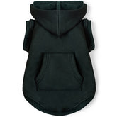 Koneseve dog hoodie green front view showing cozy fleece warmth