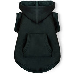 Koneseve dog hoodie green front view showing cozy fleece warmth