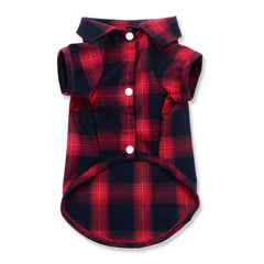 Koneseve dog shirt plaid pattern with easy snap closures for quick dressing.