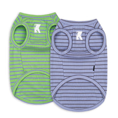 Koneseve dog shirts 2pack front view shows breathable sleeveless design for comfortable daily walks.