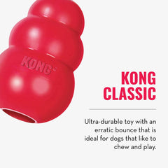 KONG Classic's erratic bounce aids interactive fetch and active play.