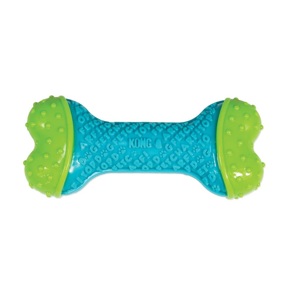 KONG CoreStrength Bone textured body demonstrates durable dental cleaning during chews.