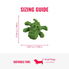 KONG Cozie Ali Alligator plush texture ideal for cozy indoor cuddles.