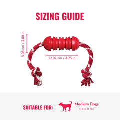 KONG Dental with Rope stuffed with treats extends chew sessions.
