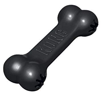KONG Dog Goodie Bone Extreme 2-pack black front view for lasting chew sessions