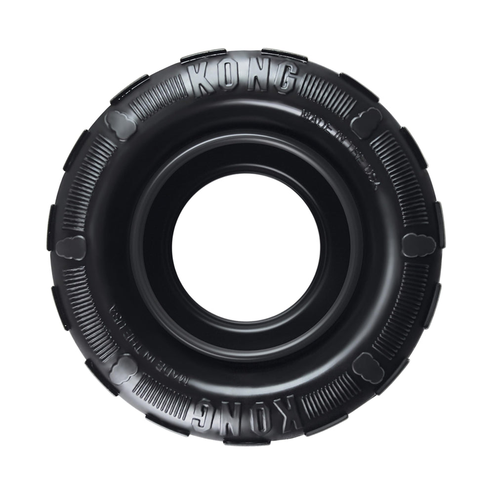 KONG Extreme Tires durable natural rubber for long-lasting chews and fetch.