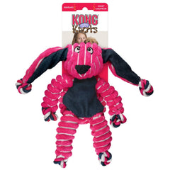 KONG Floppy Knots in action during a tug game highlights durable design for medium to large dogs.