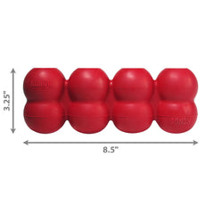 Large-dog use of KONG Goodie Ribbon with durable rubber for chewing engagement