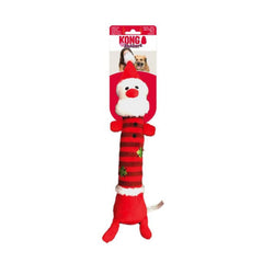 KONG Holiday Shakers Luvs Santa toy for medium dogs encourages fetch, shaking, and interactive play.