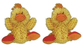 KONG Juguete para perro con bajo relleno y sonajero, color pato, paquete de 2 para juego limpio.