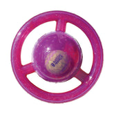 KONG Jumbler Disc Toy interior tennis ball for interactive fetch.
