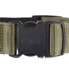 KONG Max HD collar green buckle close-up highlights heavy-duty hardware.