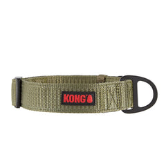 KONG Max HD collar green side view with D-ring and hardware.