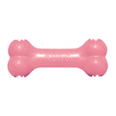 KONG Puppy Goodie Bone pink closeup showing chew surface for teething puppies.