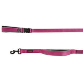 KONG Reflective Shock-Absorbing Hands-Free Leash clip shows hands-free walking with secure control