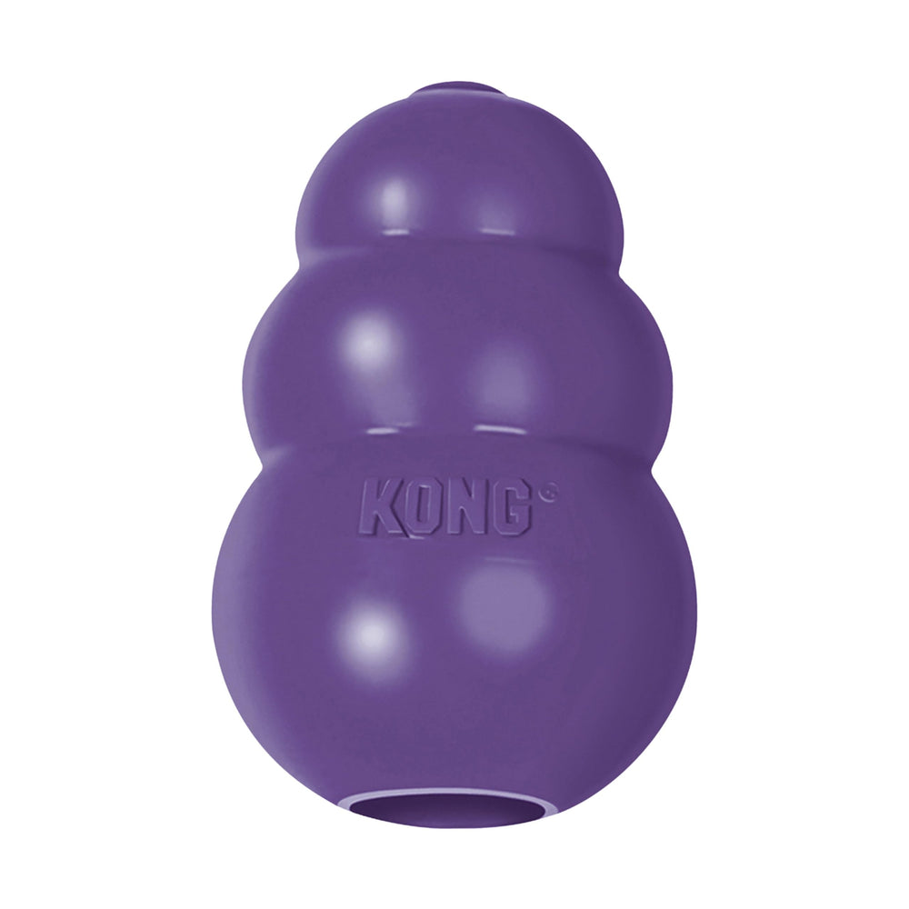 KONG Senior toy closeup shows gentle rubber for senior dogs' safe chewing