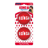 KONG Signature Balls pack front view showcasing durable texture for large dogs and extended fetch