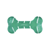 KONG Squeezz Dental Bone closeup with textured nubs for engaging dental play.