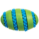 KONG Squeezz Goomz Football LG front view shows a durable chew toy for long-lasting play