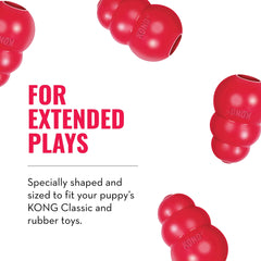 KONG Stuff'N paste nozzle design enables precise, mess-free filling of treat toys.