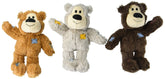 KONG Wild Knots bear pack of 3—soft plush exterior with durable interior for squeaky, interactive play.