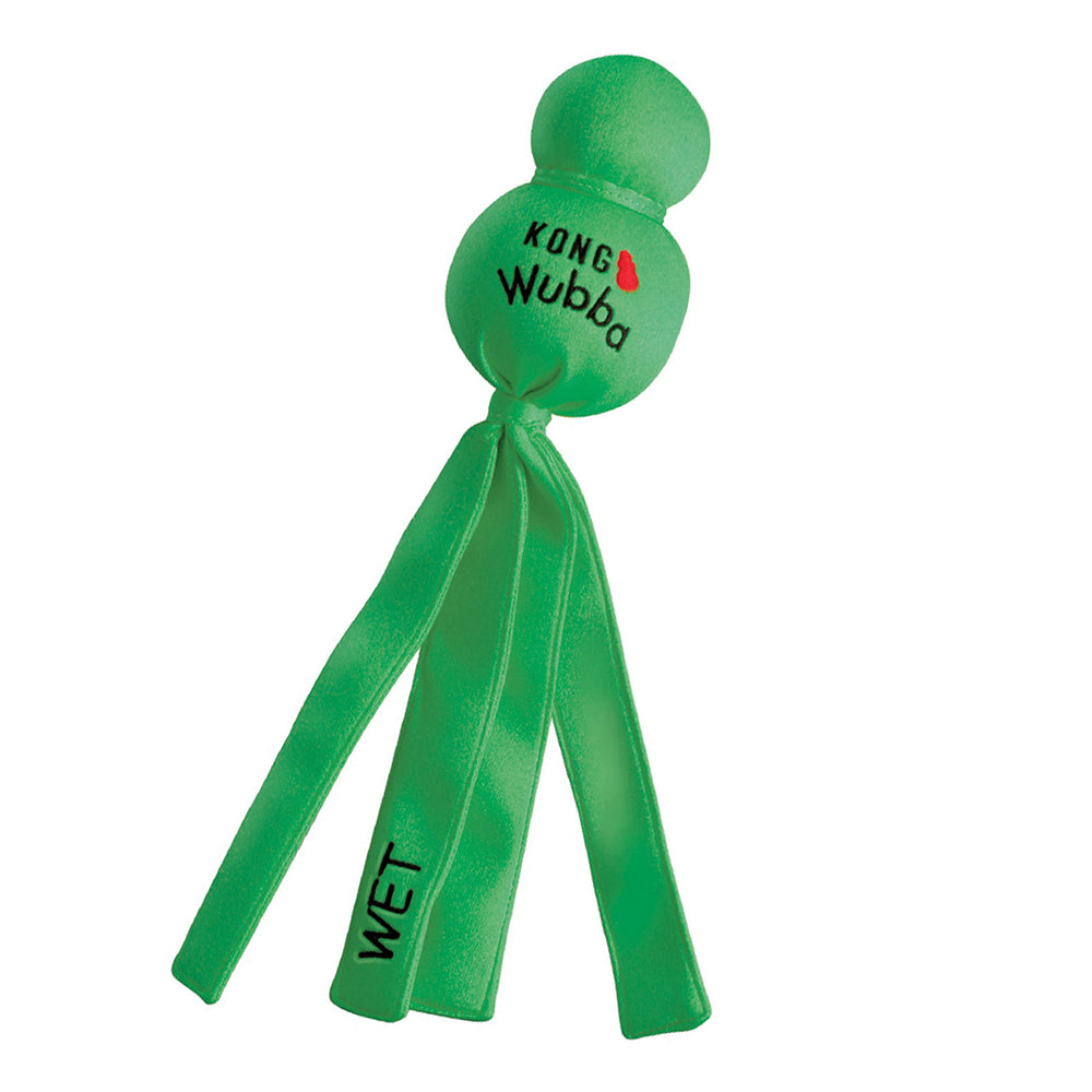KONG Wubba Wet floating dog toy for water play with high visibility.