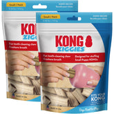 KONG Ziggies Puppy Small pack shot highlights natural flavor and puppy-friendly size for treats.