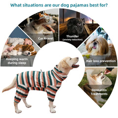 KOOGAL dog pajamas right side view showing four-leg jumpsuit design for warmth.