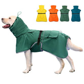 KOOGAL dog raincoat hooded green 6XL shields pets from rain during outdoor walks.