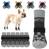 KOOLTAIL anti-slip dog socks front view with grip for secure traction