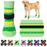 KOOLTAIL anti-slip dog socks green pair provide secure traction for safer indoor walks