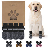 KOOLTAIL anti slip dog socks show paw width 3.0 inches for secure fit on hardwood floors