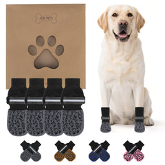 KOOLTAIL anti slip dog socks show paw width 3.0 inches for secure fit on hardwood floors