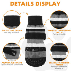 Kooltail anti-slip dog socks top view show grip pattern for secure walking.