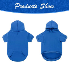 KOOLTAIL Basic dog hoodie blue back view highlighting snug coverage for cold weather